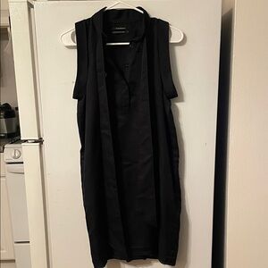 Club Monaco Size 0 Wool & Silk Elegant Black Sleeveless Dress‎